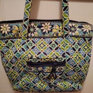 Vera Bradley Floral Tote Bag - Blue and Green